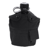 Cantil Térmico Militar Com Caneca De Alumínio E Capa 1 Litro Cor Preto
