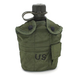 Cantil Térmico Militar Com Caneca De Alumínio E Capa 1 Litro Cor Verde