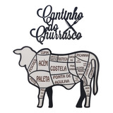 Cantinho Churrasco Kit Placa Quadro Cortes Boi Decorativo P