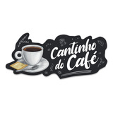 Cantinho Do Café Letras Em Mdf Decorativo 3mm 37x17cm Cor Preto