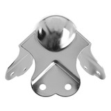 Canto Bola Grande Para Case Aço Cromado 6 Furos Kit Com 8