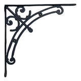 Cantoneira Mão Francesa Alumínio 39x39cm Colonial Preto