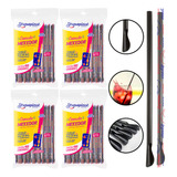 Canudo Colher Mexedor Strawplast Drinks 400 Unidades Preto