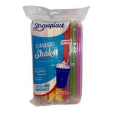 Canudo Colorido Strawplast Milkshakes Pacote C 100 Unidades
