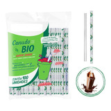 Canudo Ecologico Biodegradavel Para Suco 10mm C  100 Und Cor Transparente