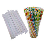 Canudos De Papel Biodegradável C 100un Coloridos Make Cor Colorido
