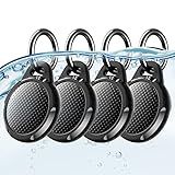 Capa à Prova D água Para Airtag Pacote Com 4 Suportes De Chaveiro Air Tag Compatível Com Apple AirTags Capa Protetora Antiarranhões Ultra Durável Com Chaveiro Alça Para Bagagem Mochila Coleira De Cachorro Preto