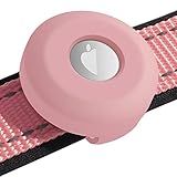 Capa Airtag Para Coleira De Cachorro Silicone Pet Collar Compatível Com Apple Airtags Suporte De Etiqueta De Ar Antiperda Para Acessórios De Coleiras De Cães De Gato Rosa