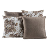 Capa Almofada Jacquard E Suede Com Ziper 4 Unidades R59
