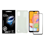 Capa Anti Impacto P Galaxy A01 A015 Película De Vidro 3d