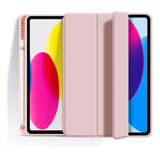 Capa Anti Impacto Rosa Para iPad 10 Com Suporte Para Pencil