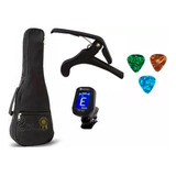 Capa Bag Luxo P Ukulele Afinador Capotraste 3 Palhetas