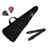 Capa Bag Nylon Para Guitarra Correia Com Alça E Bolsa 