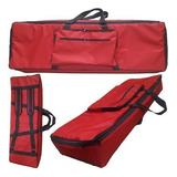 Capa Bag Vermelho Para Teclado Korg X5d 61 Master Luxo Nylon