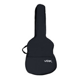 Capa Bag Voik Simples Preta Em Nylon Para Violão Folk
