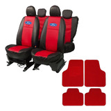 Capa Banco Carro Couro Ford Com Tapete Vermelho