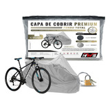 Capa Bicicleta Impermeável Hws Titanium Forro E Cadeado Cor Prateado