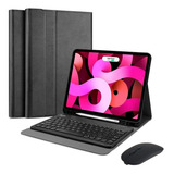 Capa Book Teclado Abnt2 Mouse Bluetooth Para iPad 7 8 9