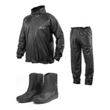 Capa Bota Chuva Moto Motoqueiro Impermeável Preta Delta 