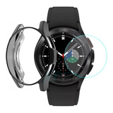 Capa Bumper Case   Película Vidro Para Galaxy Watch 4 46mm