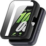 Capa Bumper Com Película Compatível Com Samsung Galaxy Fit 3 - Case Protetora Para Smartwatch- Cor Preto