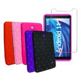 Capa C Brilho Kit Película Vidro P Tablet Pritom P7 7pole