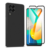 Capa Capinha Aveludada Pelicula Vidro 3d P Galaxy M32 4g