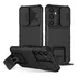 Capa Capinha Case Com Suporte Dimensional Proteção Na Camera Deslizante Para Galaxy S24 Fe - Cor Preto