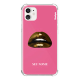 Capa Capinha Com Nome Personalizada Boca Rosa