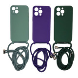 Capa Capinha Cordão Alça Integrada Para iPhone 12 13 14 15