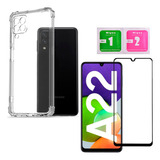 Capa Capinha Película Vidro Compatível Com Samsung A22 4g