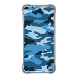 Capa Capinha Personalizada De Celular Camuflado Azul Masc07