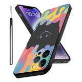 Capa Capinha Pintura Silicone Para iPhone cordão Alça