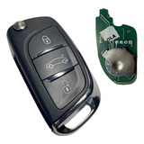 Capa Carcaça Chave Canivete Citroen Led Azul Compatível C3 C4 Pallas 3 Botões Design Moderno