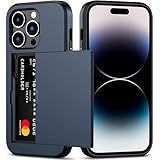 Capa Carteira Com Porta Cartão Embutido Para Guardar Cartões De Crédito Para O IPhone 15 Pro Max Tela 6 7 Cor Azul