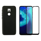 Capa Case Aveludada P Motorola Moto G9 G9 Play Pelicula Cor Preto