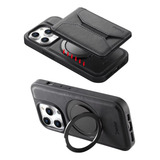 Capa Case Couro Magsafe Mini Carteira Para iPhone 16 Serie