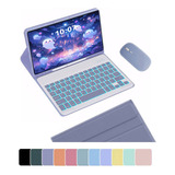 Capa Case E Teclado Iluminado Mouse Para iPad 9 8 7 10 2pol