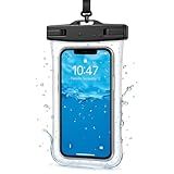 Capa Case Para Celular A Prova D-Água Impermeável Transparente Universal Proteção Completa IPX8 Sensível Ao Toque Ideal Para Praia Trilhas Piscina Viagens -PRETA-