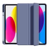 Capa Case Pencil Para iPad 10 2 7 8 9 Geração Película Cor Azul Maya