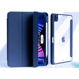 Capa Case Pencil Para iPad 10 2 7 8 9 Geração Película Cor Azul