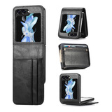 Capa Case Porta Cartão Couro Para Samsung Galaxy Z Flip 5 5g