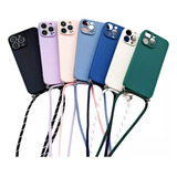 Capa Case Silicone Alça Crossbody Para iPhone 14 Tds Modelos