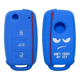 Capa Chave Carro Canivete Acessórios Vw Fox Polo Voyage Up Cor Azul