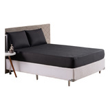 Capa Colchao De Molas Impermeavel Matelado Casal Box Preto