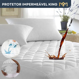 Capa Colchão Impermeável Matelado Antialérgico E Antiácaro Protetor Anti Mofo King Branco