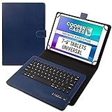 Capa Com Teclado Cooper Infinite Executive Para Tablets De 7 7 9 8 Polegadas Ajuste Universal Capa Fólio De Couro 2 Em 1 E Teclado Sem Fio Bluetooth Com Teclas De Atalho