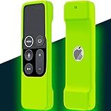 Capa Compatível Com Apple TV 4K 4 Geração Controle Remoto Leve Antiderrapante à Prova De Choque Capa De Silicone Para Controle Remoto Apple TV Siri Brilha No Escuro Verde