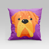 Capa De Almofada Em Veludo Pet Dog Avulsa Estampada 45x45cm