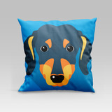 Capa De Almofada Em Veludo Pet Dog Avulsa Estampada 45x45cm